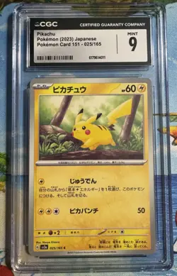 CGC 9 Pikachu 025/165 Sv2a Pokemon Card 151 Regular Japanese Pokemon TCG - Image 1