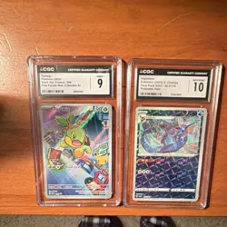 Pokemon CGC Graded 2-Card Lot with Chinese Holo Vaporeon and FP Promo Turtwig - Image 1