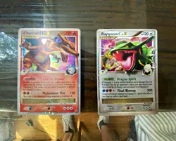 Pokemon TCG 2-Card Lot: Charizard G LV.X 143/147 + Rayquaza C LV.X 146/147 - Image 1