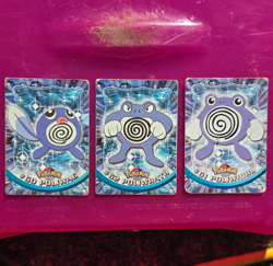 Topps Pokemon TV Animation Edition 3-Card Lot Poliwag-Poliwrath #60-62 - Image 1