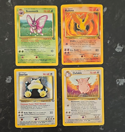 Nintendo Pokemon TCG 4-Card Lot Jungle/Fossil/Base Venomoth Moltres 1999 - Image 1