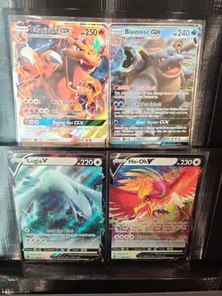 Pokemon TCG Holo Card Lot x4 Charizard GX, Blastoise GX, Lugia V, Ho-Oh V - Image 1