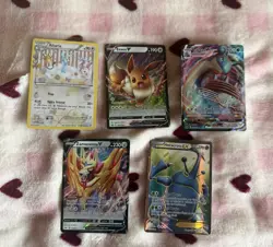 Pokemon TCG 5-Card Lot Eevee V/Lapras VMAX/Zamazenta V/Heracross EX Holo EN - Image 1