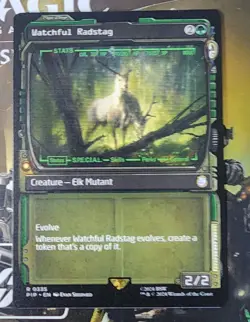 Mtg Fallout Watchful Radstag Showcase NM - Image 1