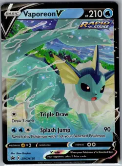 Vaporeon V SWSH150 SWSH: Sword & Shield Promo Cards - Pokemon Card - NM - Image 1