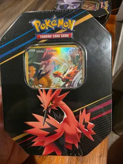 Pokemon TCG Crown Zenith Galarian Zapdos Tin NEW SEALED (4 Packs) - Image 1