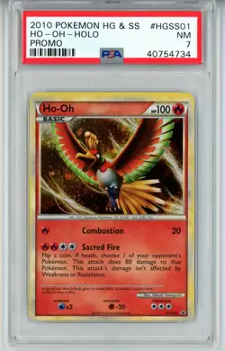 POKEMON HEARTGOLD BLACK STAR PROMO HO-OH #HGSS01 HOLO FOIL PSA 7 NM #40754734 - Image 1