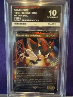 MTG Rainbow Foil Secret Lair Shadow The Hedgehog 2086 Mythic - GRADED PERFECT - Image 1