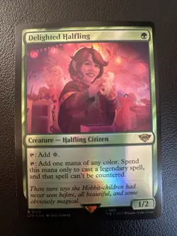 Delighted Halfling: the Lord of the Rings: Tales of Middle-Earth MTG Foil - Image 1