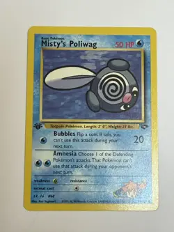Misty's Poliwag - 89/132 - 1st Edition - Gym Challenge - Pokemon Card - LP - Image 1