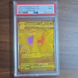 Pokemon TCG PSA 9 Mega Charizard X EX 130/094 ME02 Hyper Rare Holo EN 2025 - Image 1