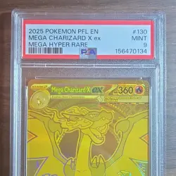 Pokemon TCG PSA 9 Mega Charizard X EX 130/094 ME02 Hyper Rare Holo EN 2025 - Image 3