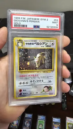 2000 Pokemon Gym Challenge Giovanni's Persian Holo #8/132 PSA 9 MINT + FAT SWIRL - Image 1