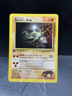 Pokemon TCG BROCK’S ONIX - 1st Edition Gym Heroes - 21/132 - Rare - NM - Image 1