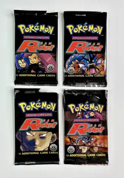 2000 Pokemon 1st Edition Team Rocket Empty Pack Wrapper Art Set - Image 1