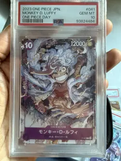PSA 10 Monkey D. Luffy P-041 ONE PIECE DAY 23 Promo One Piece Card Japanese #041 - Image 1