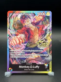 One Piece TCG - Monkey D. Luffy Leader - P - 3rd Anniversary Stamped Promo NM - Image 1