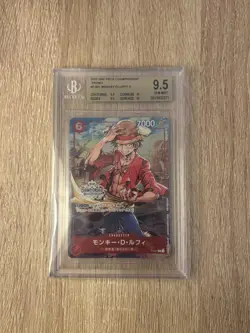 3829 Monkey D. Luffy 2023 One Piece Championship Japanese #P-001 Promo BGS 9.5 - Image 1