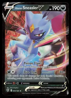 Hisuian Sneasler V 094/189 Ultra Rare Pokemon Astral Radiance NM - Image 1