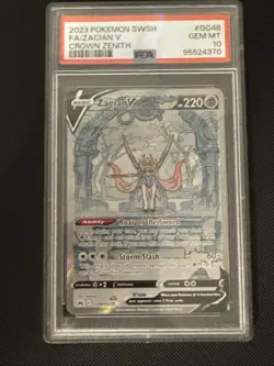 Pokemon Crown Zenith GG48/GG70 Zacian V Full Art PSA 10 - Image 1