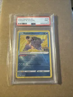PSA 9 MINT Radiant Blastoise, SWSH Pokemon Go Radiant Rare, 018/078 - Image 1