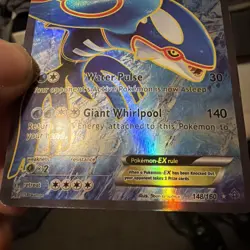 Pokemon TCG Kyogre EX Primal Clash Holo Card 148/160 Full Art Ultra Rare - LP - Image 4