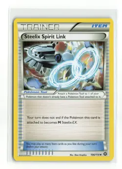 STEELIX SPIRIT LINK 106/114 STEAM SIEGE NON HOLO POKEMON TCG LP - Image 1