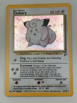 Clefairy 6/130 HOLO RARE Base Set 2 2000 Pokemon WOTC Vintage NM - Image 1