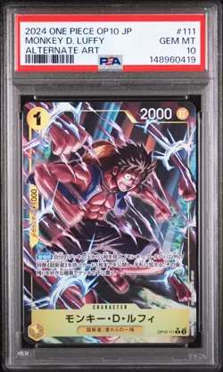 2024 ONE PIECE JAPANESE OP10-ROYAL BLOOD ALTERNATE ART MONKEY D. LUFFY PSA 10 - Image 1