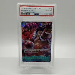 2025 One Piece OP 11 JP Monkey D Luffy Alternate Art PSA 10 - Image 1