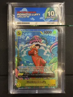 One Piece Monkey D. Luffy TR Card OP07-109 Ace 10 GEM MINT English Perfect Subs - Image 1