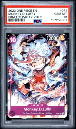 2023 ONE PIECE PROMOS PIRATES PARTY VOL.5 #041 MONKEY D. LUFFY PSA 10 - Image 1