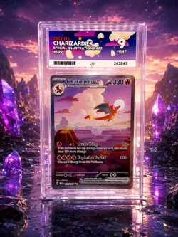Charizard ex 151 Special Illustration Rare 199/165, graded, ACE 9 Pokemon TCG - Image 1