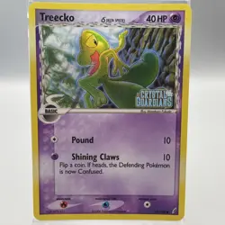 Pokemon Treecko Card 68/100 Reverse Holo Rare LP Crystal Guardians Stamped Delta - Image 1