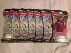 NEW Pokemon Sword and Shield Fusion Strike Sleeved Booster Pack Lot of 7 - Image 1