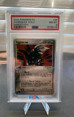 Pokemon TCG Aggron EX Sandstorm Holo Rare Card 95/100 - Image 1