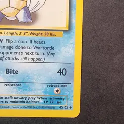42/102 Wartortle MP Base Set Uncommon Pokemon TCG Card - Image 4