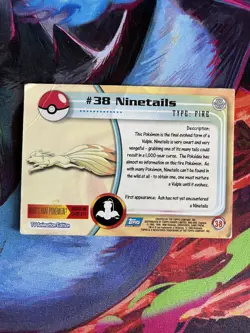 Ninetails #38 Topps 1999 Pokemon Trading Card Game - LP/MP - Blue Logo Non Holo - Image 2