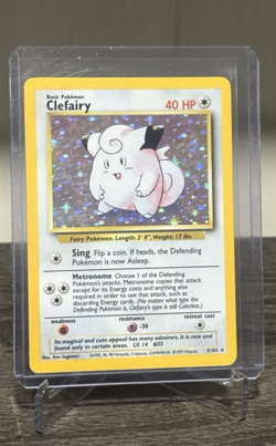 Pokemon TCG Clefairy 5/102 Base Set Unlimited Holo Rare Card WOTC Vintage NM/LP - Image 2
