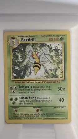 Beedrill 17/102 | Base Set | Non Holo Rare Pokemon Card LP - Image 1