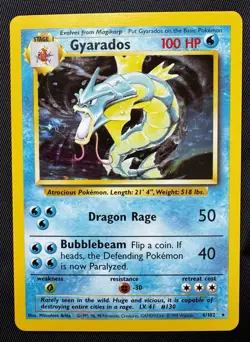 Gyarados 6/102 Base Set Holo 1999 Vintage Pokemon Card LP - Image 1
