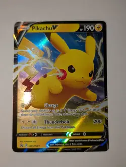 Pikachu V SWSH061 Sword & Shield Black Star Promo Holo Pokemon TCG - Image 1