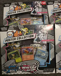 Pokemon TCG Black Bolt White Flare Unova Poster Collection Lot of 4 Sealed. - Image 3
