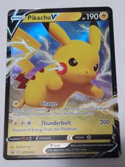 Pokemon TCG Pikachu V SWSH Black Star Promos SWSH061 Holo Full Art Promo ~ NM/M - Image 1