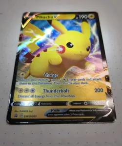 Pikachu V -Holo Black Star Promo-NM Sword & Shield Promos SWSD SWSH061 Pokemon - Image 2