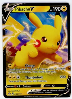 Pokemon Pikcahu V swsh061 Black Star Holo Ultra Rare Sword & Shield NM/MT - Image 1