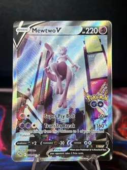 Pokemon TCG Mewtwo v Alt Art Full Art Holo Ultra Rare Card 072/078 NM - Image 1