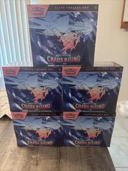 Pokemon TCG Lot Of 5 Mega Evolution Chaos Rising ETB Factory Sealed - Image 1