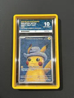 Pokemon Pikachu Card with Grey Felt Hat SVP 085, Van Gogh Museum Promo Ace 10 - Image 1