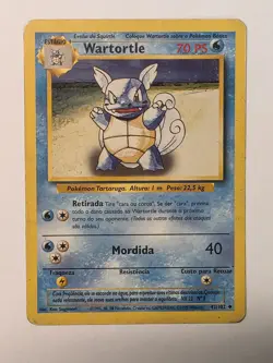 Pokemon Base Set Wartortle Evolution Error 42/102 in portuguese damaged - Image 1